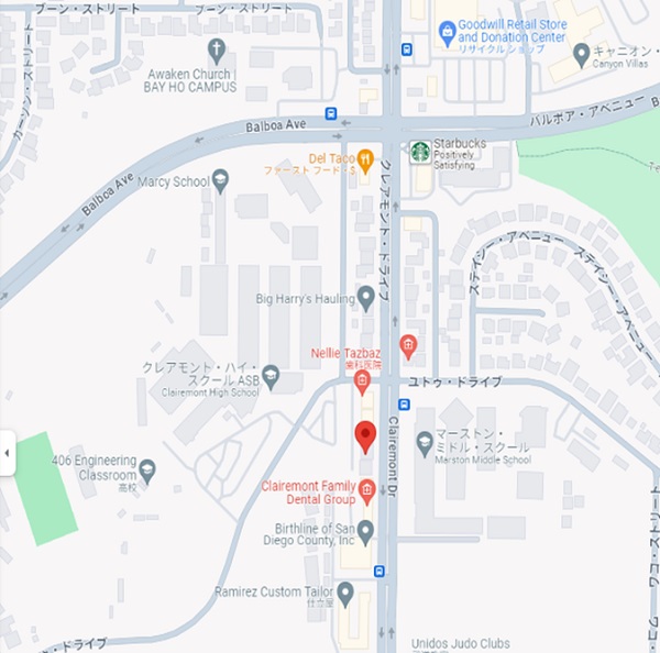 地図, 3762 Clairemont Dr.San Diego, CA 92117